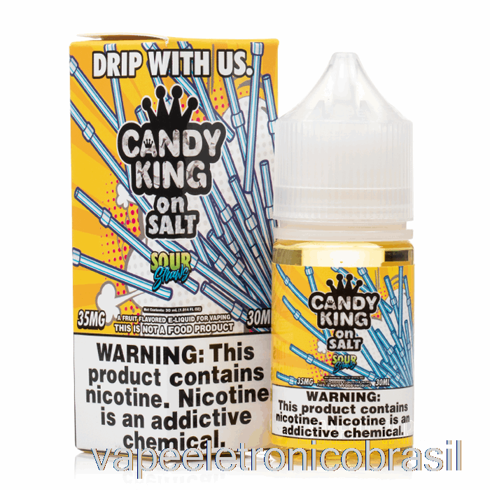 Vape Recarregável Canudos Azedos - Candy King On Salt - 30ml 35mg